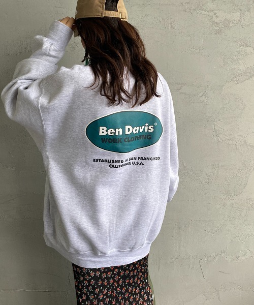 BEN DAVIS（ベンデイビス）の「[BEN DAVIS/ベンデイビス] オーバルロゴ バックプリントクルーネックスウェット（スウェット・レディース・ライトグレー/ブラック/パープル・XL/L/M）」の11枚目の写真