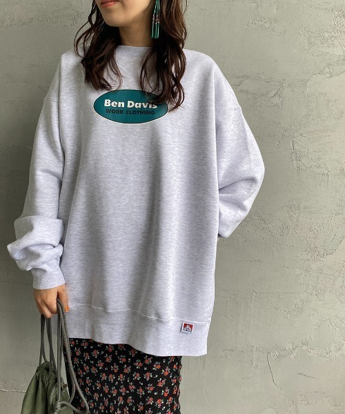 BEN DAVIS（ベンデイビス）の「[BEN DAVIS/ベンデイビス] オーバルロゴ バックプリントクルーネックスウェット（スウェット・レディース・ライトグレー/ブラック/パープル・XL/L/M）」の16枚目の写真