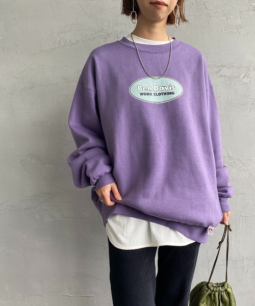 BEN DAVIS（ベンデイビス）の「[BEN DAVIS/ベンデイビス] オーバルロゴ バックプリントクルーネックスウェット（スウェット・レディース・ライトグレー/ブラック/パープル・XL/L/M）」の17枚目の写真
