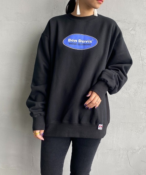 BEN DAVIS（ベンデイビス）の「[BEN DAVIS/ベンデイビス] オーバルロゴ バックプリントクルーネックスウェット（スウェット・レディース・ライトグレー/ブラック/パープル・XL/L/M）」の4枚目の写真
