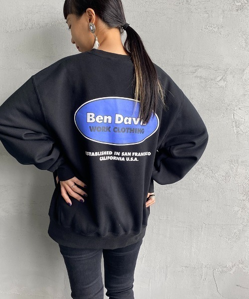 BEN DAVIS（ベンデイビス）の「[BEN DAVIS/ベンデイビス] オーバルロゴ バックプリントクルーネックスウェット（スウェット・レディース・ライトグレー/ブラック/パープル・XL/L/M）」の18枚目の写真