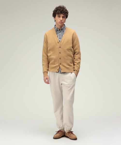 BEAMS PLUS（ビームスプラス）の「BEAMS PLUS / エルボーパッチ カーディガン（ニット/セーター・メンズ・チャコールグレー/ベージュ/ネイビー/グレー/オリーブ・SMALL/MEDIUM/LARGE/X-LARGE）」の6枚目の写真