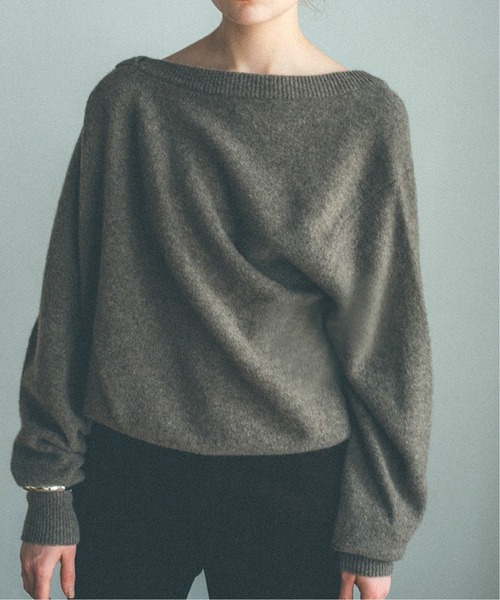 SLOBE IENA（スローブイエナ）の「【CLANE/クラネ】DEFORM BOAT NECK YAK ニット◆（ニット/セーター・レディース・ピンク/ブラウン・FREE）」の12枚目の写真