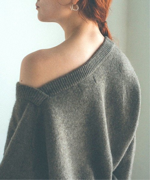 SLOBE IENA（スローブイエナ）の「【CLANE/クラネ】DEFORM BOAT NECK YAK ニット◆（ニット/セーター・レディース・ピンク/ブラウン・FREE）」の9枚目の写真