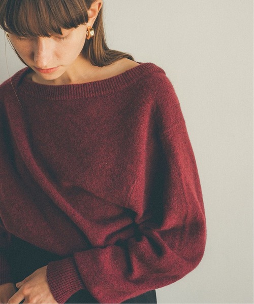 SLOBE IENA（スローブイエナ）の「【CLANE/クラネ】DEFORM BOAT NECK YAK ニット◆（ニット/セーター・レディース・ピンク/ブラウン・FREE）」の13枚目の写真