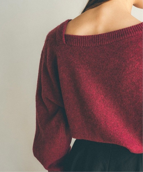 SLOBE IENA（スローブイエナ）の「【CLANE/クラネ】DEFORM BOAT NECK YAK ニット◆（ニット/セーター・レディース・ピンク/ブラウン・FREE）」の7枚目の写真