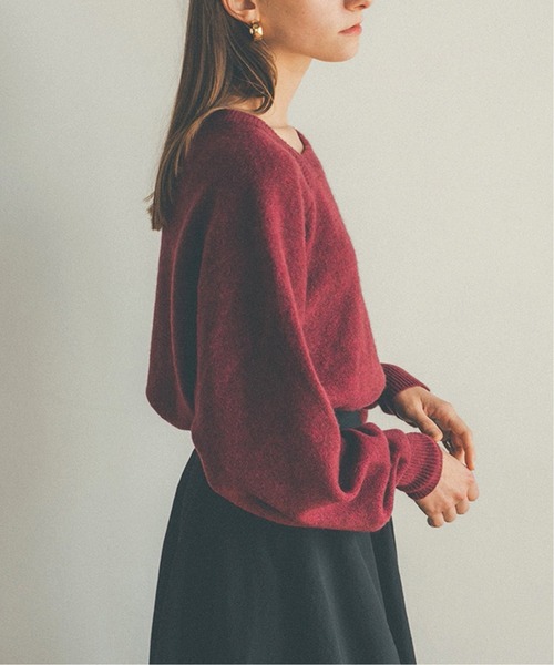 SLOBE IENA（スローブイエナ）の「【CLANE/クラネ】DEFORM BOAT NECK YAK ニット◆（ニット/セーター・レディース・ピンク/ブラウン・FREE）」の10枚目の写真