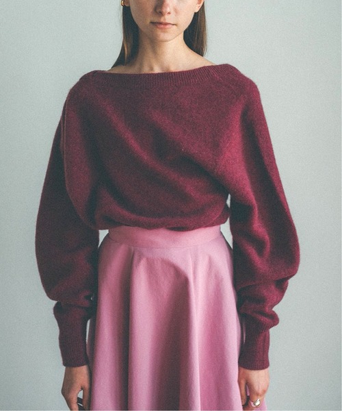 SLOBE IENA（スローブイエナ）の「【CLANE/クラネ】DEFORM BOAT NECK YAK ニット◆（ニット/セーター・レディース・ピンク/ブラウン・FREE）」の4枚目の写真