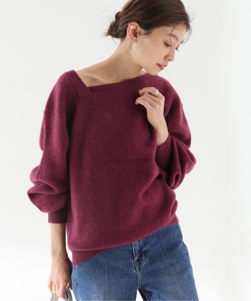 SLOBE IENA（スローブイエナ）の「【CLANE/クラネ】DEFORM BOAT NECK YAK ニット◆（ニット/セーター・レディース・ピンク/ブラウン・FREE）」の14枚目の写真