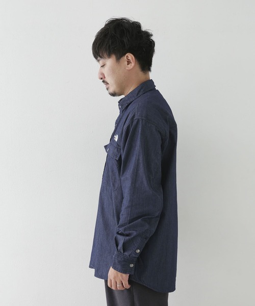 THE NORTH FACE（ザノースフェイス）の「THE NORTH FACE　Long-Slee Nylon Denim Nuptse Shirts（シャツ/ブラウス・メンズ・インディゴブルー・X-LARGE）」の8枚目の写真