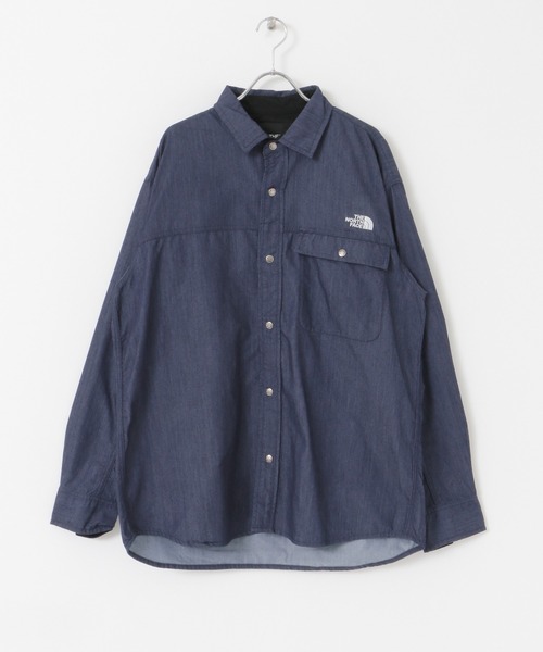 THE NORTH FACE（ザノースフェイス）の「THE NORTH FACE　Long-Slee Nylon Denim Nuptse Shirts（シャツ/ブラウス・メンズ・インディゴブルー・X-LARGE）」の7枚目の写真