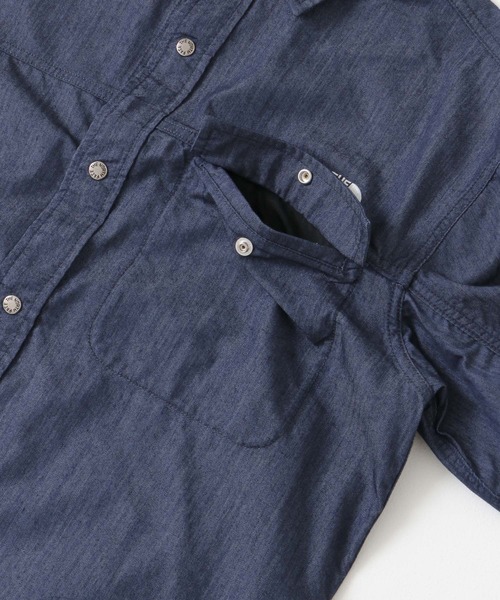 THE NORTH FACE（ザノースフェイス）の「THE NORTH FACE　Long-Slee Nylon Denim Nuptse Shirts（シャツ/ブラウス・メンズ・インディゴブルー・X-LARGE）」の2枚目の写真