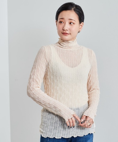 cepo（セポ）の「シワカコウシアーインナー（Tシャツ/カットソー・レディース・オフホワイト/ブラック・M）」の2枚目の写真