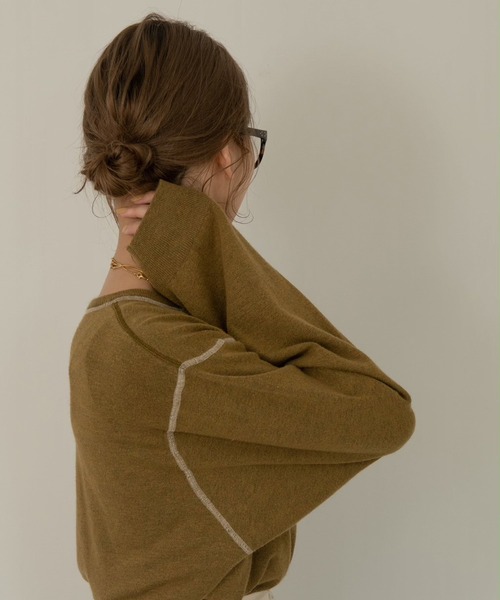 Amiur（エミレ）の「silky balloon sleeve knit（ニット/セーター・レディース・ベージュ/グリーン・FREE）」の17枚目の写真