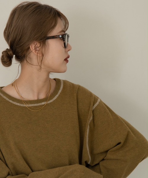 Amiur（エミレ）の「silky balloon sleeve knit（ニット/セーター・レディース・ベージュ/グリーン・FREE）」の8枚目の写真