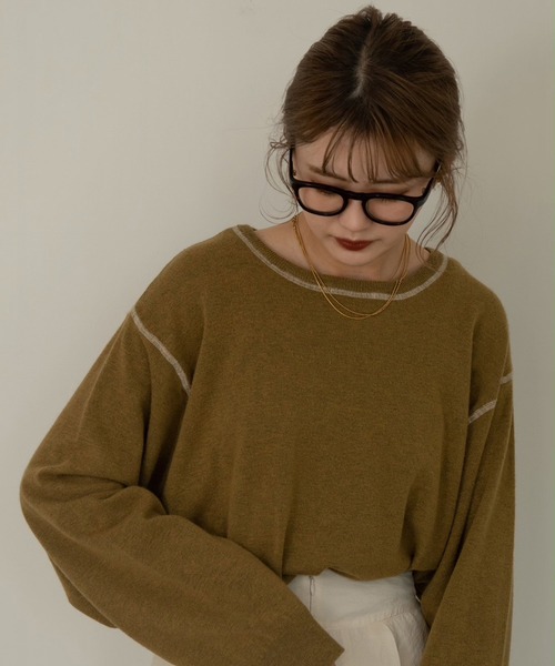 Amiur（エミレ）の「silky balloon sleeve knit（ニット/セーター・レディース・ベージュ/グリーン・FREE）」の10枚目の写真