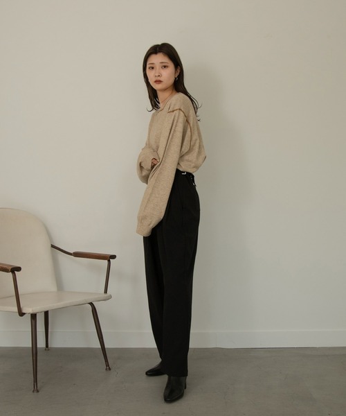 Amiur（エミレ）の「silky balloon sleeve knit（ニット/セーター・レディース・ベージュ/グリーン・FREE）」の12枚目の写真