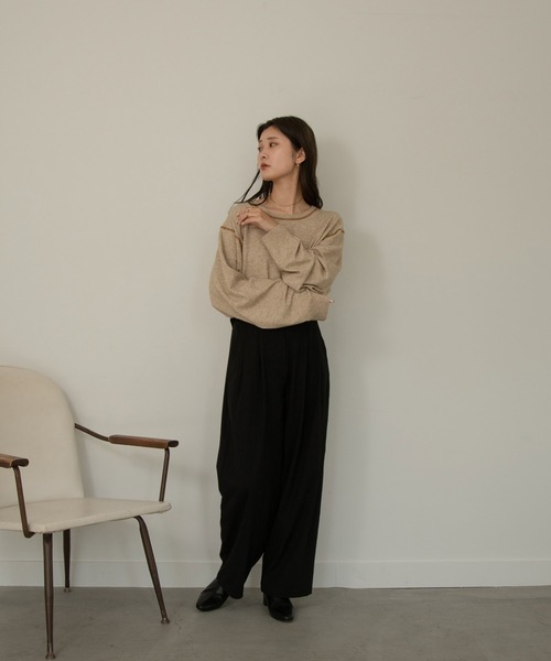 Amiur（エミレ）の「silky balloon sleeve knit（ニット/セーター・レディース・ベージュ/グリーン・FREE）」の7枚目の写真