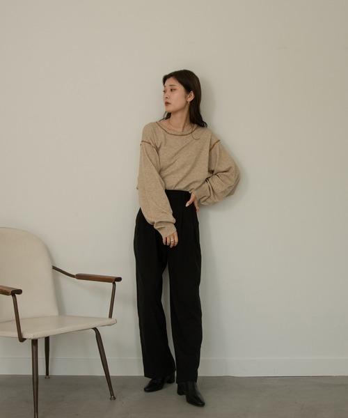 Amiur（エミレ）の「silky balloon sleeve knit（ニット/セーター・レディース・ベージュ/グリーン・FREE）」の15枚目の写真