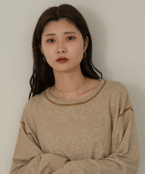 Amiur（エミレ）の「silky balloon sleeve knit（ニット/セーター・レディース・ベージュ/グリーン・FREE）」の14枚目の写真