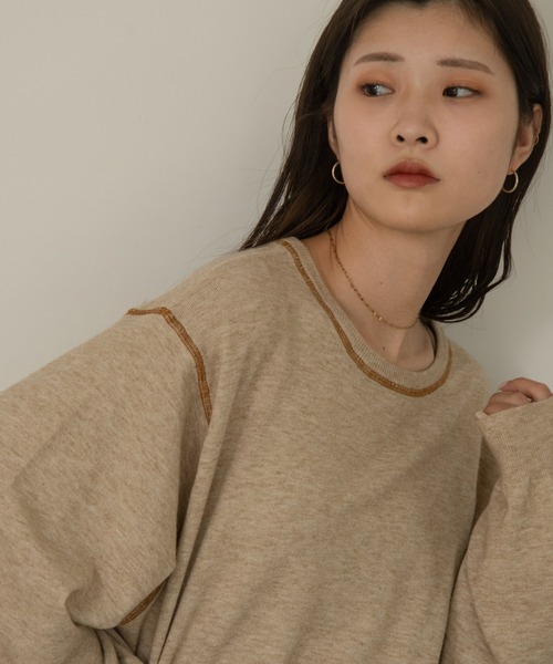 Amiur（エミレ）の「silky balloon sleeve knit（ニット/セーター・レディース・ベージュ/グリーン・FREE）」の16枚目の写真