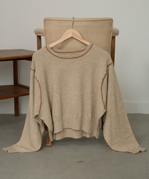 Amiur（エミレ）の「silky balloon sleeve knit（ニット/セーター・レディース・ベージュ/グリーン・FREE）」の13枚目の写真