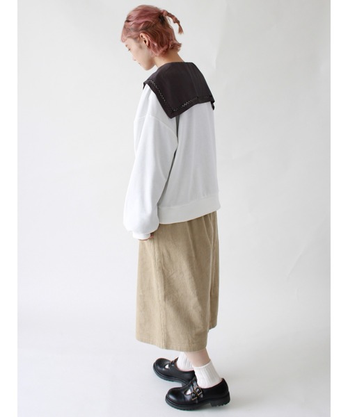 ehka sopo（エヘカソポ）の「【カタログ掲載アイテム】サガラ刺繍裏毛トレーナー（Tシャツ/カットソー・レディース・ベージュ/ネイビー/オフホワイト/ミント・ﾌﾘ-）」の10枚目の写真