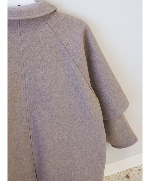JUMELLE(ジュメロ)の「カットメルトンジャケット(ステンカラーコート・レディース・ベージュ・FREE)」の5枚目の写真