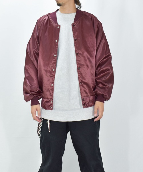 VINTAGE(ヴィンテージ)の「【ヴィンテージ古着】BRIDGEPORT ナイロンスタジャン USA製(テーラードジャケット・メンズ・バーガンディー・X-LARGE)」の6枚目の写真