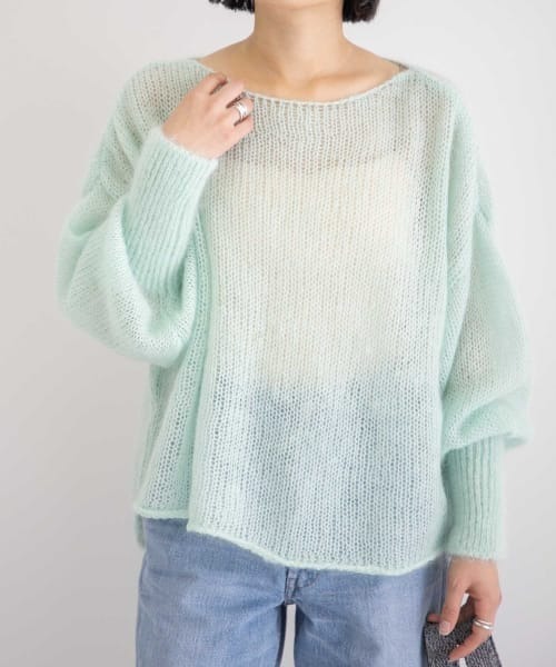 WANDERUNG(ワンデルング)の「【URBS別注】WANDERUNG Ex Kid Mohair Pullover(ニット/セーター・レディース・オレンジ/グリーン/ミント・FREE)」の3枚目の写真