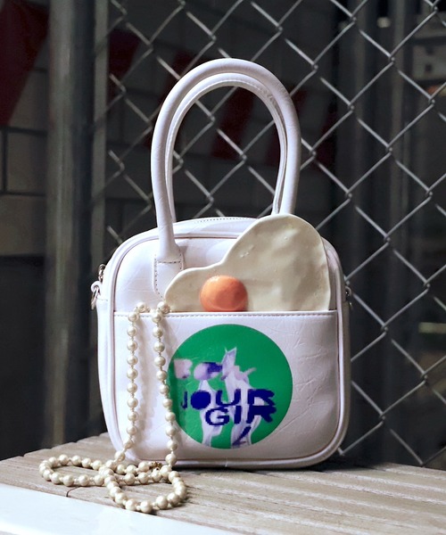 Bonjour Girl（ボンジュールガール）の「【Bonjour Girl/ボンジュールガール】とんだ林蘭 × Bonjour Girl  2WAY BOSTON SHOULDER BAG 2ウェイボストンショルダーバッグ（ショルダーバッグ・レディース・ブラック/ホワイト・FREE）」の13枚目の写真