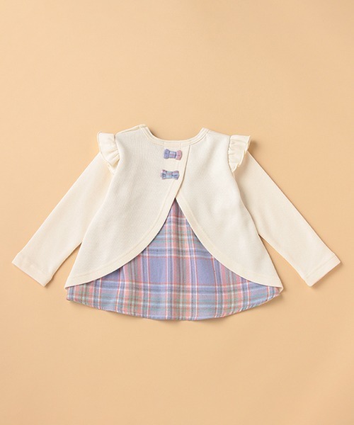 kladskap（クレードスコープ）の「刺しゅうショルダーフリルトレーナー（スウェット・キッズ・ライラック/アイボリー・110cm/90cm/100cm/120cm/80ｃｍ）」の3枚目の写真