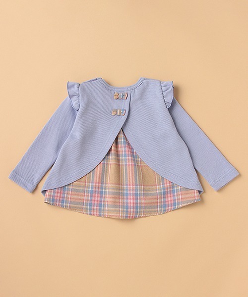 kladskap（クレードスコープ）の「刺しゅうショルダーフリルトレーナー（スウェット・キッズ・ライラック/アイボリー・110cm/90cm/100cm/120cm/80ｃｍ）」の4枚目の写真