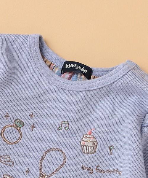 kladskap（クレードスコープ）の「刺しゅうショルダーフリルトレーナー（スウェット・キッズ・ライラック/アイボリー・110cm/90cm/100cm/120cm/80ｃｍ）」の5枚目の写真