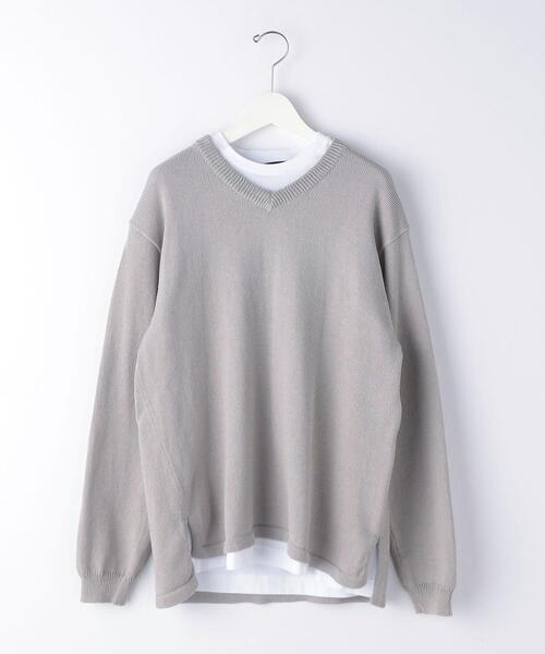 green label relaxing（グリーンレーベルリラクシング）の「Vネックニット レイヤード トップス（ニット/セーター・メンズ・ライトブルー/ブラック/オレンジ/ライトグレー・L/XL/S/M）」の3枚目の写真