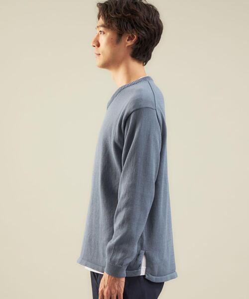 green label relaxing（グリーンレーベルリラクシング）の「Vネックニット レイヤード トップス（ニット/セーター・メンズ・ライトブルー/ブラック/オレンジ/ライトグレー・L/XL/S/M）」の18枚目の写真