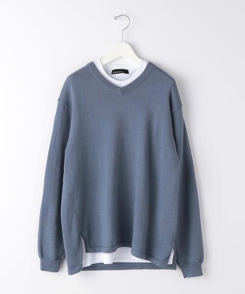 green label relaxing（グリーンレーベルリラクシング）の「Vネックニット レイヤード トップス（ニット/セーター・メンズ・ライトブルー/ブラック/オレンジ/ライトグレー・L/XL/S/M）」の13枚目の写真