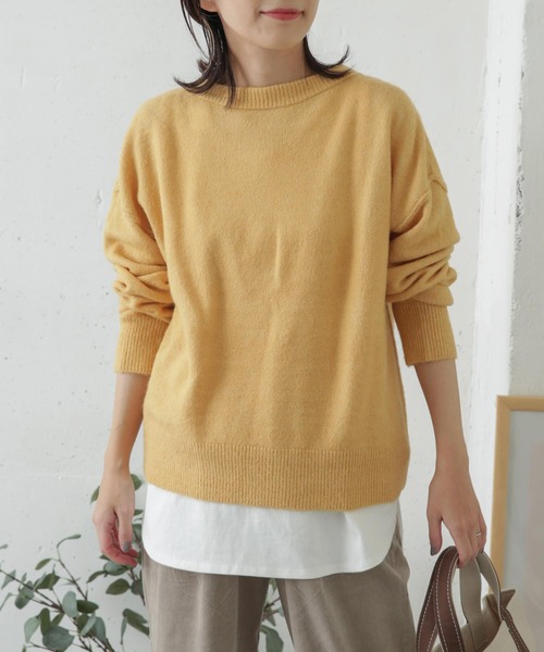 URBAN RESEARCH DOORS（アーバンリサーチドアーズ）の「バックタックカラーニット（ニット/セーター・レディース・ブルー/イエロー系その他/パープル・ONE）」の17枚目の写真