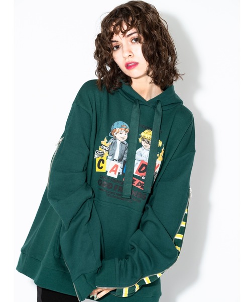 Candy Stripper（キャンディストリッパー）の「THE PRANK HOODIE（パーカー・レディース・ブラック/グリーン/パープル・2）」の4枚目の写真