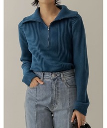 Re:EDIT | リブニットハーフジップトップス(ニット/セーター)