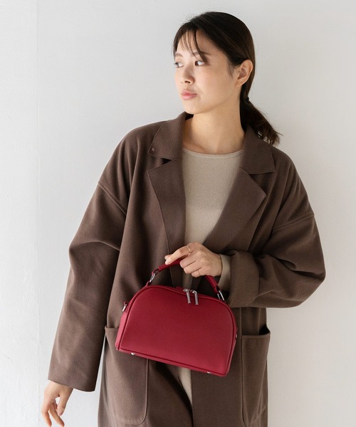 VitaFelice(ヴィータフェリーチェ)の「本革2wayミニショルダーバッグ ワンハンドル ボストンバッグ(ボストンバッグ・レディース・ブラック/ワイン/ベージュ系その他/ブルー系その他・FREE)」の4枚目の写真