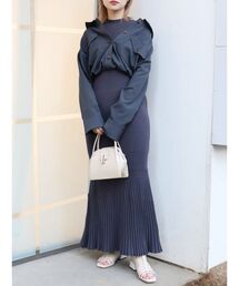 MURUA | シャツレイヤードニットマーメイドワンピース(ワンピース)