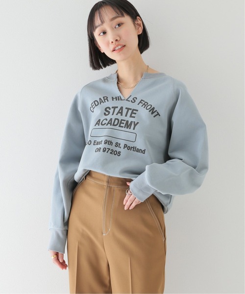 JOURNAL STANDARD relume(ジャーナルスタンダード レリューム)の「バイオウォッシュスリットネックスウェット(スウェット・レディース・ブルー系その他/ベージュ/アイボリー・FREE)」の1枚目の写真