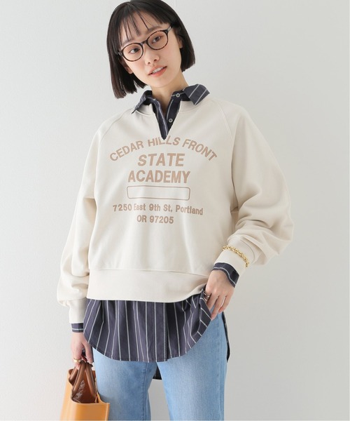 JOURNAL STANDARD relume(ジャーナルスタンダード レリューム)の「バイオウォッシュスリットネックスウェット(スウェット・レディース・ブルー系その他/ベージュ/アイボリー・FREE)」の2枚目の写真