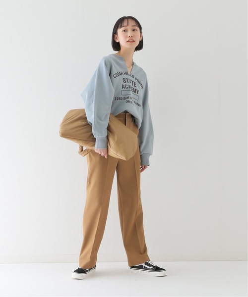 JOURNAL STANDARD relume(ジャーナルスタンダード レリューム)の「バイオウォッシュスリットネックスウェット(スウェット・レディース・ブルー系その他/ベージュ/アイボリー・FREE)」の4枚目の写真