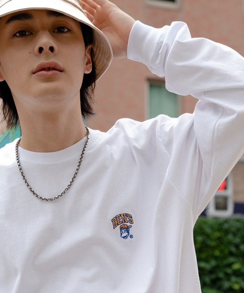 BEN DAVIS(ベンデイビス)の「【BEN DAVIS/ベンデイビス】ワンポイントロゴ刺繍ロンT(Tシャツ/カットソー・メンズ・マスタード/ダークグリーン/ホワイト/ネイビー・SMALL/MEDIUM/X-LARGE/LARGE)」の9枚目の写真