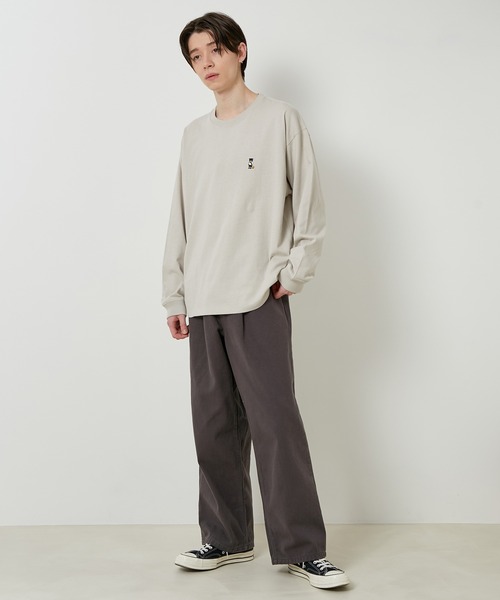 JUNRED（ジュンレッド）の「【サスティナブル・ワンポイント刺繍】エシカルワンポイントロングスリーブTシャツ（Tシャツ/カットソー・メンズ・ベージュ/オフホワイト/サックスブルー/グリーン・LL/M/L）」の15枚目の写真