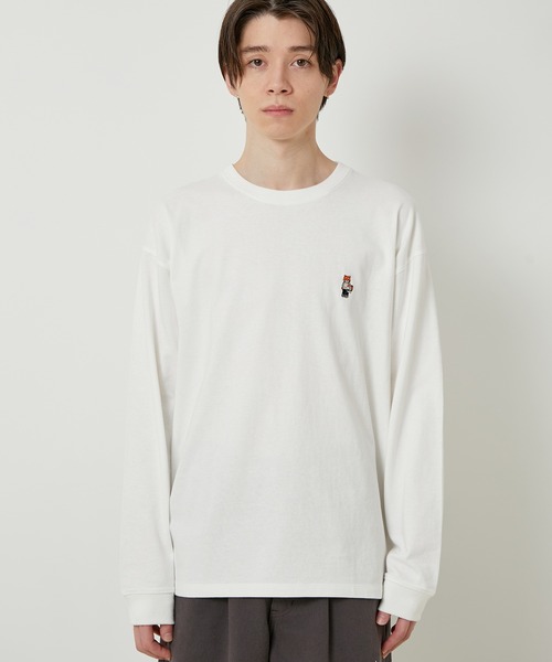 JUNRED（ジュンレッド）の「【サスティナブル・ワンポイント刺繍】エシカルワンポイントロングスリーブTシャツ（Tシャツ/カットソー・メンズ・ベージュ/オフホワイト/サックスブルー/グリーン・LL/M/L）」の21枚目の写真