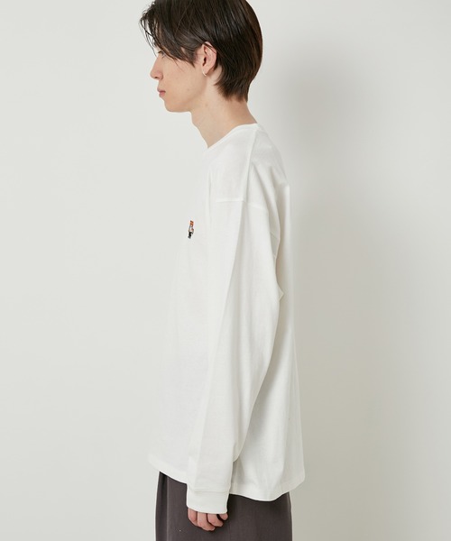 JUNRED（ジュンレッド）の「【サスティナブル・ワンポイント刺繍】エシカルワンポイントロングスリーブTシャツ（Tシャツ/カットソー・メンズ・ベージュ/オフホワイト/サックスブルー/グリーン・LL/M/L）」の22枚目の写真