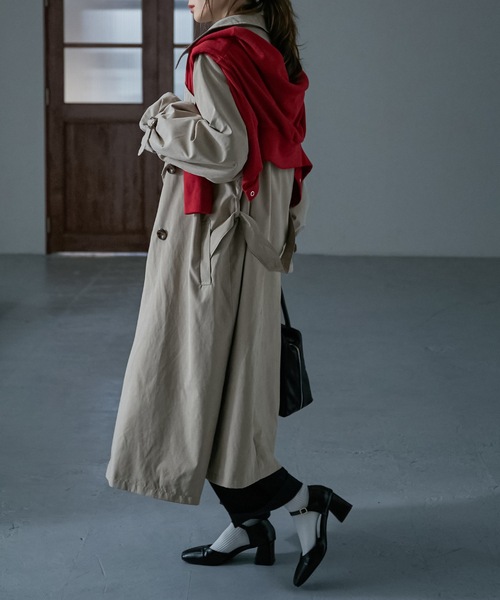 Fashion Letter（ファッションレター）の「オーバーサイズロングトレンチコート（トレンチコート・レディース・サンドベージュ/ベージュ/グレイッシュベージュ/ブルー/カーキ・M/L）」の6枚目の写真